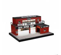 Gralara Container Garage Display 1 64 Scale Model Diorama Workshop Display Set Miniature Auto Repair Car Wash Two Floor Layout With Suitable for hobby studios model shelves photo scenes