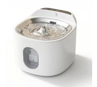 Gralara Cordless Cat Water Drinking Station Quiet with Stainless Steel Basin BPA Operated Water Dispenser for Small Dogs, White, Smart Water Dispenser