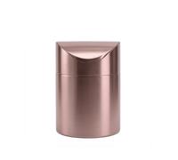 Gralara Covered Waste Container Desktop Trash Can Mini Waste Bin Wastebasket With Lid 304 Stainless Steel Odor Control Resistant Suitable For Office Desk Makeup Vanity Bedside .5L, Bronze