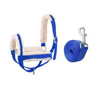 Gralara Cow Halter with Rope, Basic Stable Equipment, Handling Equipment, And Calf Halter, Bull Bridle for Ox Foals, Blue S