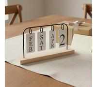 Gralara Desktop Flip Calendar Tabletop Hanging Date Cards Rectangular Desktop Decor, Blue, Flip Calendar Assembled
