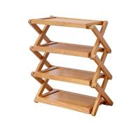 Gralara Dollhouse Shoe Rack Compact Miniature Rack Solid Color Furniture for Diorama Builders, Cherry Wood Foldable Shelf