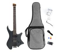 Gralara Electric Stringed Device Modern Contoured Body Neckless Solid Guitar Humbucker Pickup Rosewood Maple Hardwood Suitable for Live Stage Band, Black