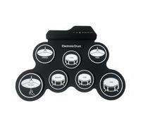 Gralara Electronic Drum Pad Roll Up Drum Kit Silicone Portable Drum Mat With Headphone Output And Coaching Rhythms suitable for beginner lessons small travel, Black