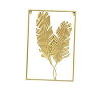 Gralara Elegant Metal Leaf Wall Decor for Bedroom or Living Room, Banana Leaf