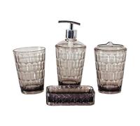 Gralara Elegant Toothbrush Holder And Lotion Dispenser Set for Bathroom Vanity, gray
