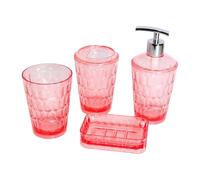 Gralara Elegant Toothbrush Holder And Lotion Dispenser Set for Bathroom Vanity, pink