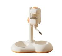 Gralara Elevated Pet Feeder with Water Dispenser Easyhygienic Water Dispenser with Double Bowl Stable Raised Pet Feeder Stand for Cats, Dogs, Indoor, Corner, White, Basic Model
