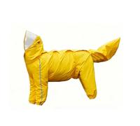 Gralara Four-Legged Dog Raincoat Male and Female Full Coverage Dog Raincoat Hood with Clear Visor Canine Clothing for Large Dogs, Yellow, 8XL