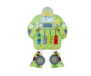 Gralara Garbage Truck Robot Activity Board Hands-on Discovery Wall Toy Sturdy for Kindergarten, Waiting Room