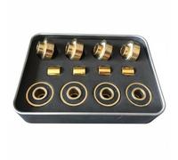Gralara Gold Skateboard Bearing Set Thickened Outer Wall Longboard Wheel Bearing Set Long Service Life for Pavement Surfing, Longboarding, Skateboarding