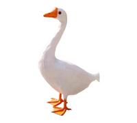 Gralara Goose Statue, Bird Sculpture, Decorative Animal Figurine with Artificial Feathers, PP Base, Suitable for Party Table, Club, Home, Multi, 26cmx16cmx38cm