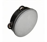 Gralara Handheld Tambourine with Openings Lightweight Circular Tambourine with Drumhead Portable Percussion Instrument for Artists, Students, 8 IN