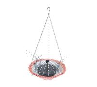 Gralara Hanging Bird Bath Birdbath with Water Fountain Bird Feeder for Outdoor Lawn Yard, Pink