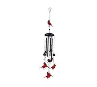 Gralara Hanging Wind Chime, Housewarming Gift, Black Metal, Bird Design, for Decorating Patios, Gardens And Terraces.