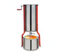 Gralara Honeycomb Manual Honey Extractor Cylindrical Equipment Easy to Clean for Beekeepers, Red, 2-Frame With Red Stand And Honey Collection Tray