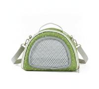 Gralara Industrial Carrier Pet Travel Bag Mesh Ventilated Panel Portable Carrier Dome Structure Removable Shoulder Strap Zipper Access Suitable for Short Parks Workplaces, Array, Green
