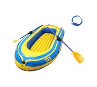 Gralara Inflatable Boat Kayaking 4 Air Chambers for Ponds Lakes Rivers Float Raft 2 Person, yellow
