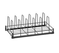 Gralara Kitchen Plate Rack Adjustable Lid Organizer Pan Rack Tray Divider Carbon Steel Structure Space Saving Storage Suitable for Home Kitchens Condos Tiny Homes