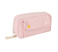 Gralara Large Capacity Pencil Case, Multi-Layered Pen Pouch with Zipper and Multiple Compartments, Made of Soft Polyester for Students, Office, and Everyday U, Pink