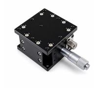 Gralara Manual Positioning Stage Linear Guide Stage Slide Table Aluminum Alloy Chassis With Knurled Adjuster And Mixed Threaded And Through Holes suitable for