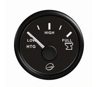 Gralara Marine Tank Level Gauge Circular Bezel Analog Level Dial Low High Full Markers Flush Mount Gauge for Wastewater Systems, Black, White Text On Black Background, Stainless Steel Frame