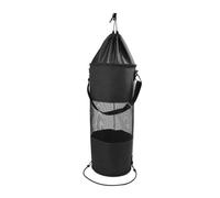 Gralara Marine Trash Bag Mesh Boat Garbage Bag Drawstring Hanging Trash Holder for Boaters, Dock, Camping, Black