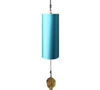 Gralara Metal Wind Chime Hanging Decorative Bell with Leaf Calm Ornament for Simplicity Lovers, Tea Meditation Corner, style to 2