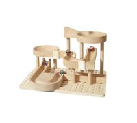 Gralara Modular Marble Mazes with Wooden Blocks | Manual Assembly Play, Marble Run Toy, Compact Tabletop Activity, Construction Set, for Classroom, Kids, Style B