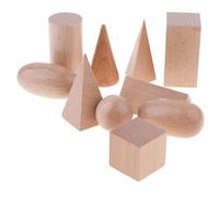 Gralara Montessori Polished Geometric Solid Blocks, 3D Shapes (set)