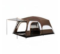 Gralara Multi-Room Tent Double Layer Family Tent Waterproof for Families, Groups, Park, Array, Coffee, Small 4-6 Person