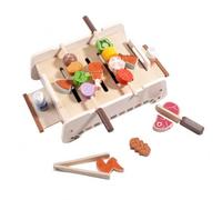 Gralara Open-Ended Pretend Play BBQ Set | ChildWooden Toy Grill, Portable, for Playroom, Classroom, young children, Preschoolers