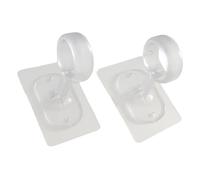 Gralara Pack of 2 Curtain Rod Brackets, Ceiling Brackets, Curtain Holders, Clothes Rod Holders with Adjustment Screw for A Firm Hold for The Living Room and B, Clear