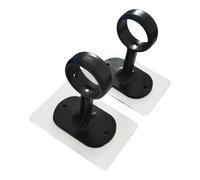 Gralara Pack of 2 Curtain Rod Brackets, Ceiling Brackets, Curtain Holders, Clothes Rod Holders with Adjustment Screw for A Firm Hold for The Living Room and B, Black