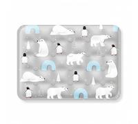 Gralara Pet Cooling Mat Cushioned Cooling Mat with Wipe Clean Surface Clean for Dogs, M 40 50cm, Gray Polar Bear