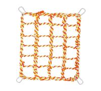 Gralara Pet Hanging Hammock,Bird Rope Net,Rat Climbing Rope Net,Bird Ladder Rope Bridge for Hamster, orange