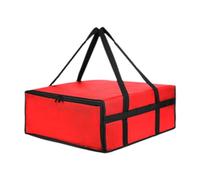 Gralara Pizza Warmer Bag Reusable for Delivery Thermal Red with Black Edge Grocery Bag Pizza Carrier for Restaurants Professional, 50cmx50cmx20.5cm