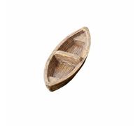 Gralara Pond Landscape Boat Figurine Realistic Wood Texture Buoyant Boat Decoration Garden Decor for Courtyard