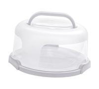 Gralara Portable Cake Container 10 Inch Cake Stand with Dome Lid Cake Box with Carrying Handle And Locking Clips Cupcake And Pie Storage Container, White