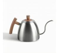 Gralara Pour Over Coffee Kettle Manual Gooseneck Kettle Consistent for Baristas, Array, Silver, Gooseneck Kettle with Wooden Handle