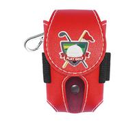 Gralara PU Golf Ball Bag, Golf Ball Pouch, Tee Bags, Mini Belt Bag, Storage Bag with Clip And Buckle, Water-Repellent, Compact for Women And Men, Red