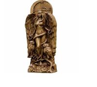 Gralara Resin Altar Sculpture Winged Deity Statue Plaque With Owls And Serpents Decorative Resin Build With Timeless Aesthetic suitable for altar centerpiece ritual work meditation home decoration