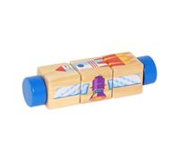 Gralara Rotating Puzzle Toy 3D Wooden Rotating Puzzle Blocks Skill Development Building Cognitive Function Fine Motor Grasping Activity Wooden, Style J