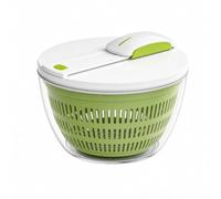 Gralara Salad Strainer with Push-Pull Handle Large-Capacity Dishwasher Produce Dryer Strainer for Families, Green