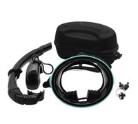 Gralara Snorkeling Gear with Case Adjustable Snorkel Set with Earplugs Comfortable Snorkel Facepiece for Adults, Travel , Black Green , Adult