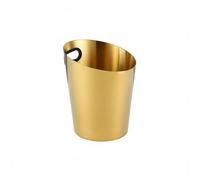 Gralara Stainless Steel Ice Bucket Rust Resistant Champagne Chiller Bucket Versatile Slanted Mouth Beverage Tub for Restaurant, Parties, Outdoor, Array, Titanium Gold, Small 3L