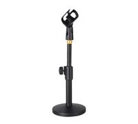 Gralara Stand Desktop Adjustable Tabletop Mic Stand Metal Construction Non Slip Base Sturdy Support Suitable for Home Office Meeting Re, Black