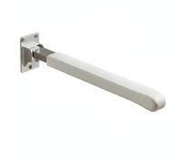 Gralara Surface-Mounted Toilet Grab Bar Non Slip Folding Toilet Handrail Sturdy Folding Grab Bar for Elderly, White, Bright White, 62CM Foldable Toilet Grab Bar Comfortable Grip