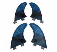 Gralara Surfboard Honeycomb Fiberglass Fins With Double Tabs Lightweight Structure For Speed And Control Suitable for shortboards retro fishes wider boards and coastal surfing , Blue