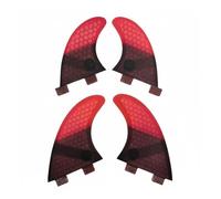 Gralara Surfboard Honeycomb Fiberglass Fins With Double Tabs Lightweight Structure For Speed And Control Suitable for shortboards retro fishes wider boards and coastal surfing , Red